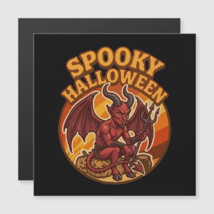 Petit diable effrayant Halloween Design Rétro