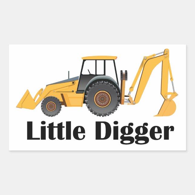 Petit Digger - Stickers Rectangle,  brillant (Devant)