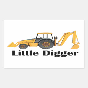 Petit Digger - Stickers Rectangle, brillant