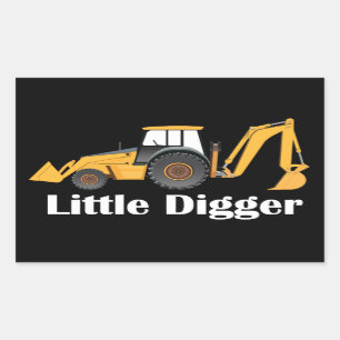 Petit Digger - Stickers Rectangle, brillant