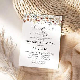 Petit Dîner de répétition Fleur sauvage Invitation