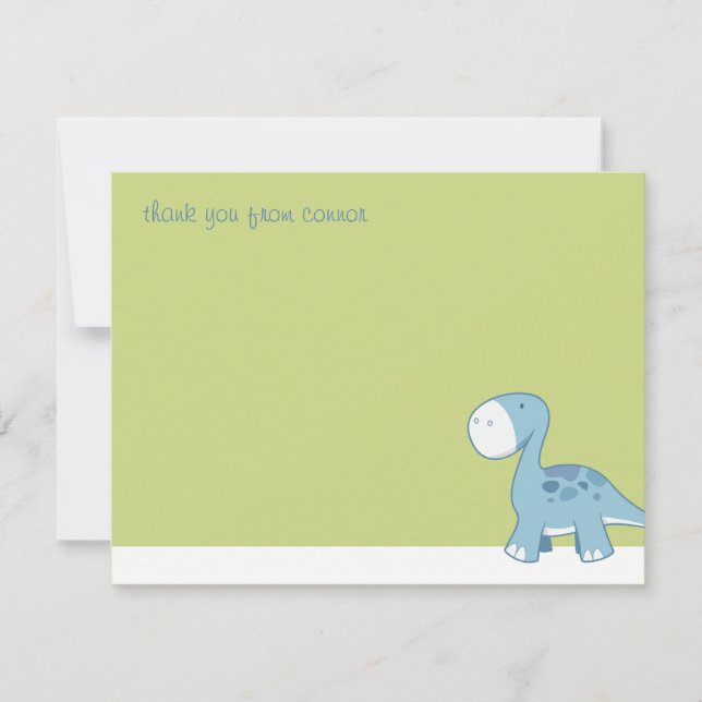 Petit Diplodocus bleu | Cartes de notes de remerci (Devant)