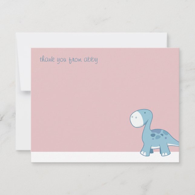 Petit Diplodocus bleu| Cartes de notes de remercie (Devant)