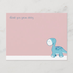 Petit Diplodocus bleu Cartes de notes de remercie