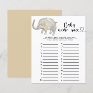 Petit éléphant - Jeu de course de noms de bébé