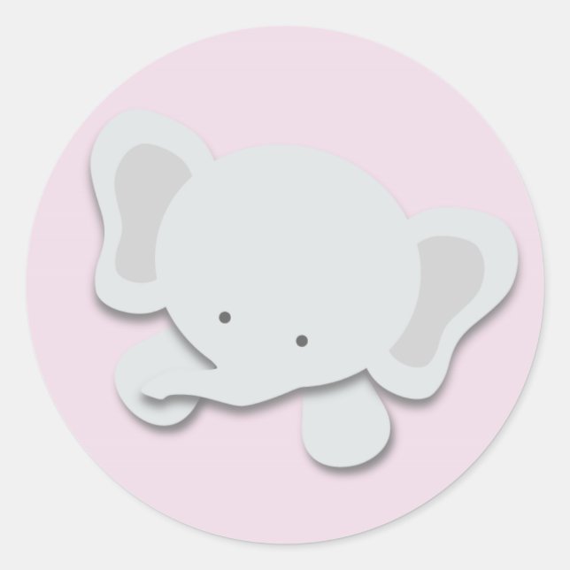 Petit éléphant {rose} | Stickers (Devant)