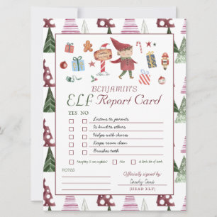 Petit Elf Carte de rapport pour enfants