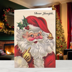 Petit-enfant Garçon ou fille Carte de Noël Nom et 