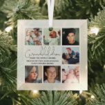 Petit-enfants moderne Photo Collage Ornement en ve<br><div class="desc">Petit-enfants unique 7 photo collage ornement fait le cadeau parfait pour n'importe quel grand-parent,  avec le texte qui dit "GRANDCHIDREN MAKE THE WORLD GRAND" suivi de leurs noms.</div>
