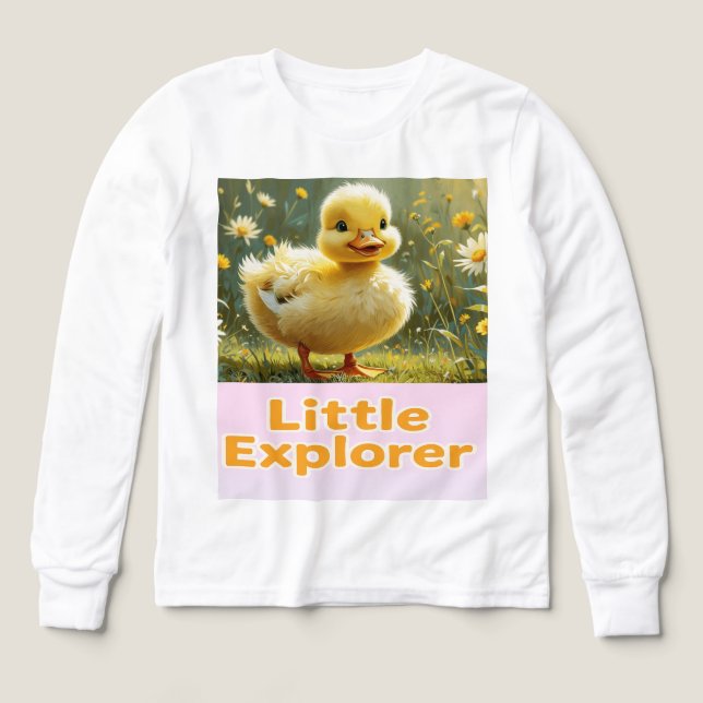 Petit Explorateur – T-Shirt Enfants Caneton Mignon (Motif recto)