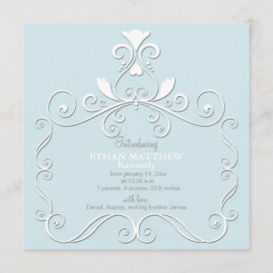 Petit Faire-part de naissance bleu Pourcentage