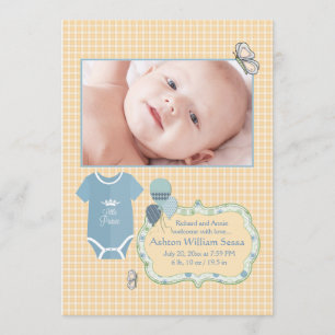 Petit faire-part de naissance de prince Photo