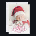 Petit faire-part de naissance photo de flocon de n<br><div class="desc">Diffusez la nouvelle de votre dernier ajout à votre famille avec cette carte de faire-part de naissance de Noël et d'hiver. Customisez facilement le devant de la carte avec le nom et la date de naissance de votre bébé, et avec l'une de vos photos préférées de nouveau-nés avec un joli...</div>