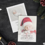 Petit faire-part de naissance photo de flocon de n<br><div class="desc">Diffusez la nouvelle de votre dernier ajout à votre famille avec cette carte de faire-part de naissance de Noël et d'hiver. Customisez facilement le devant de la carte avec le nom et la date de naissance de votre bébé, et avec l'une de vos photos de nouveau-nés préférées avec un joli...</div>