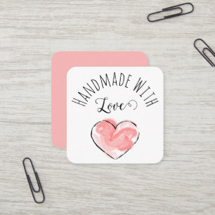 Petit fait à la main avec amour encart à coeur aqu