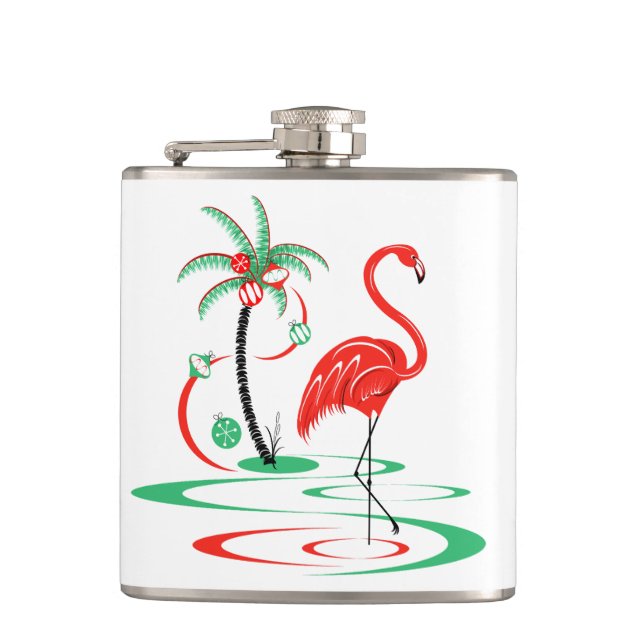 Petit flacon de Flamant rose de Noël rouge (Devant)