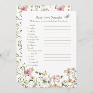 Petit Fleur sauvage Baby Word Scramble Carte de je