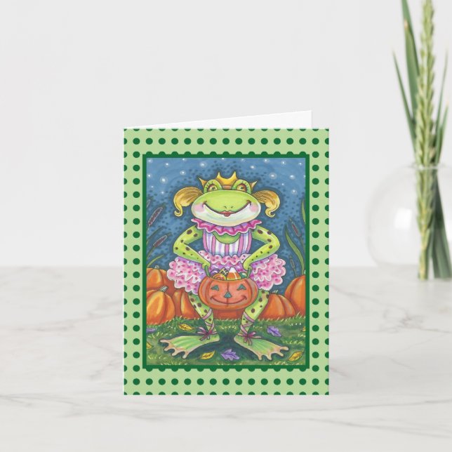 PETIT FROG HOPPY HALLOWEWEEN CARTE DE REMARQUE VER (Devant)