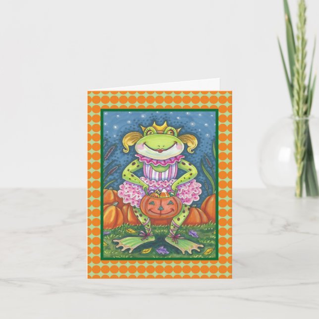PETIT FROG HOPPY HALLOWEWEEN CARTE DE REMARQUE VER (Devant)