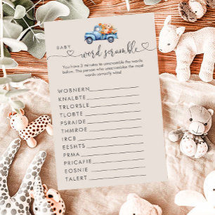 Petit garçon Citrouille Baby shower Word Scramble