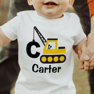 Petit Garçon de la grue de construction T-shirt pe