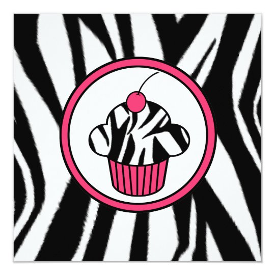 Petit gâteau avec l'invitation de cerise - copie carton d'invitation 13,33 cm