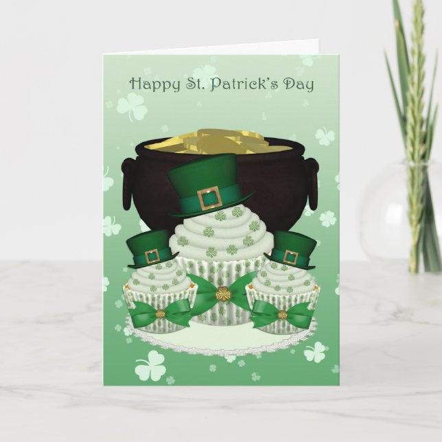 Petit gâteau du jour de St Patrick et pot de carte (Devant)