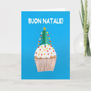 Petit gâteau italien de carte de Noël avec l'arbre