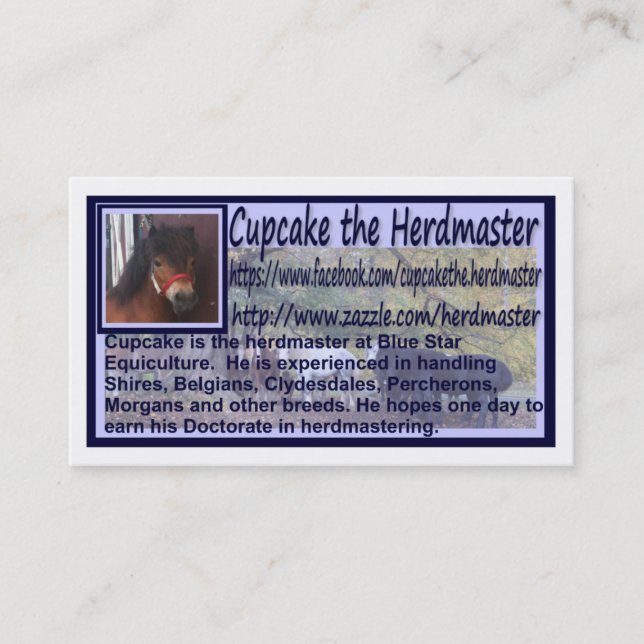 Petit gâteau les cartes de visite de Herdmaster (Devant)
