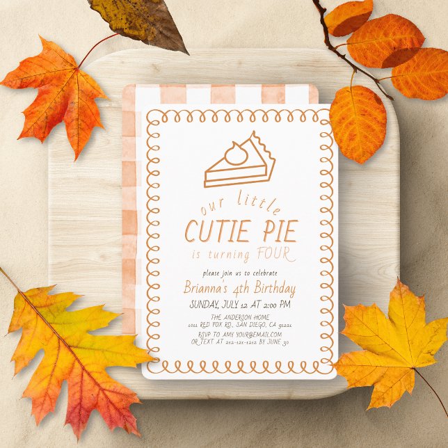 Petit gâteau mignon gribouillé Invitation d'annive (Créateur téléchargé)