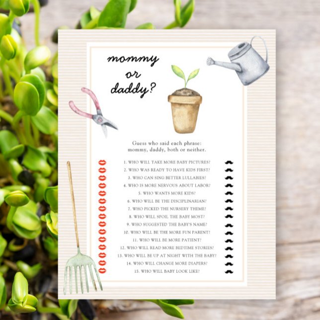 Petit germe - jeu de baby shower maman ou papa (Créateur téléchargé)