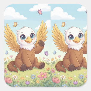 Petit Griffin de Prairie – Autocollant Fantastique
