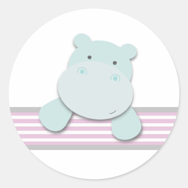 Petit Hippo {Rose} | Stickers (Devant)