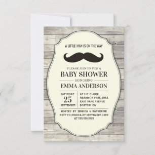 Petit Homme Baby shower Invitation Pays Moustache
