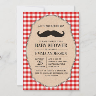 Petit Homme Baby shower Invitation Pays Moustache