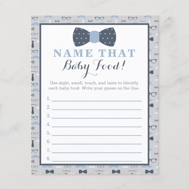 Petit Homme Baby shower Jeu, Nourriture Bébé, Bles (Devant)