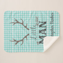Petit Homme Deer Chasse Turquoise Plaid