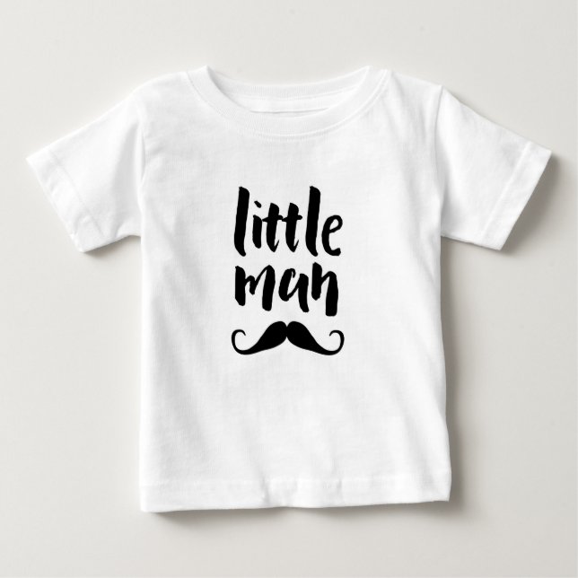 Petit homme moustache typographie enfants T-shirt (Devant)