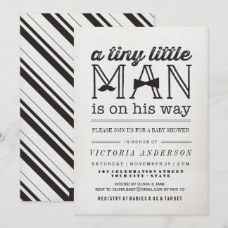Petit Homme Mustache Bow Cravate garçon Invitation