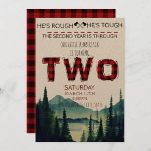Petit invitation d'anniversaire de bûcheron -