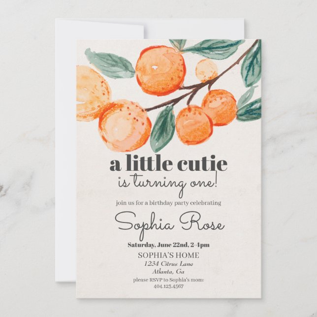 Petit invitation de premier anniversaire à l'orang (Devant)