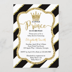 Petit invitation de prince baby shower, parties
