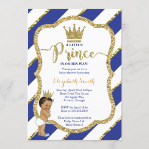 Petit invitation de prince baby shower, parties