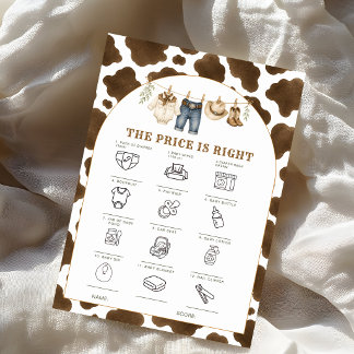 Petit jeu de Baby Shower Cowboy sur le thème du Ju