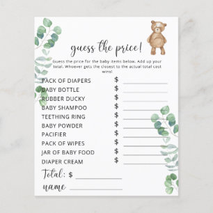 Petit jeu de devinette de prix d'ours