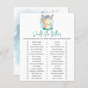 Petit lapin / Elle préfère le jeu Baby shower