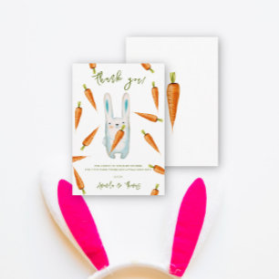 Petit lapin et baby shower de carottes - merci