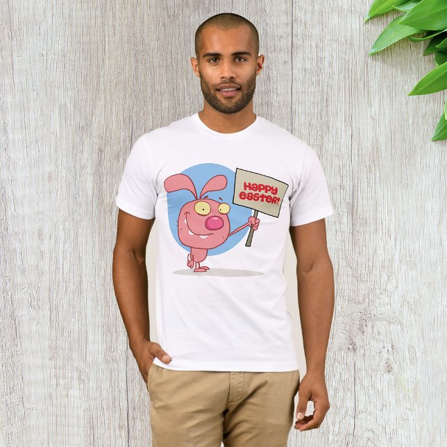 Petit Lapin Tenant Un Joyeux T-Shirt De Pâques Pou (Créateur téléchargé)