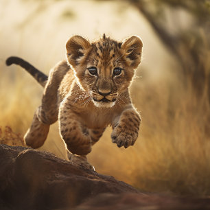 Petit Leaping Lion Cub Jigsaw Puzzle