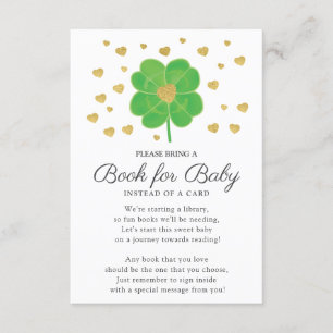Petit livre de Baby shower Shamrock pour la carte 